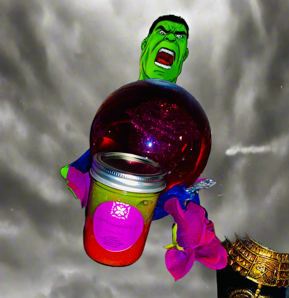 8oz Cucumber, Green Apple, and Melon seamoss swirl with Strawberry.